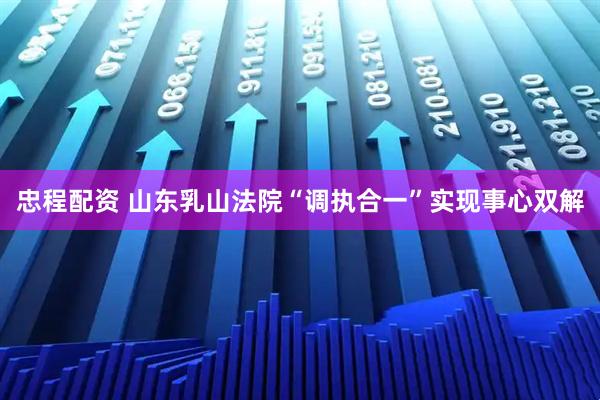 忠程配资 山东乳山法院“调执合一”实现事心双解