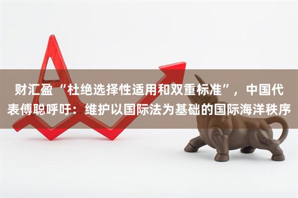 财汇盈 “杜绝选择性适用和双重标准”，中国代表傅聪呼吁：维护以国际法为基础的国际海洋秩序